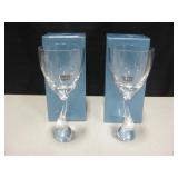 2 Nambe Crystal 5561 Tango Goblets w/ Boxes 2 Nambe Crystal 5561 Tango Goblets w/ Boxes