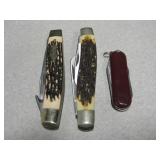 Lot Of 3 Pocket Knives Schrade Uncle Henry Lot Of 3 Pocket Knives Schrade Uncle Henry