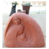Terra Cotta Native Style Man & Woman Sculpture Terra Cotta Native Style Man & Woman Sculpture