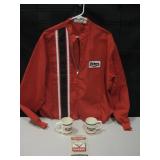 Vtg Vickers Gas Station Employee Shirt, Cups, etc