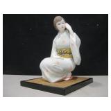 Vtg Japanese Ceramic Geisha w/ Mat 12" Tall Vtg Japanese Ceramic Geisha w/ Mat 12" Tall