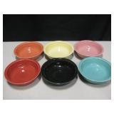 Lot Of 6 Homer Laughlin Fiesta Bowls 7" Lot Of 6 Homer Laughlin Fiesta Bowls 7"