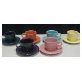Lot Of 6 HLC Fiesta Cups & Saucers Lot Of 6 HLC Fiesta Cups & Saucers