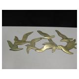 Vtg Brass Birds Wall Decor - 24" x 9"