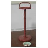 Vtg Pedestal Ashtray Stand w/ Ceramic Ashtray