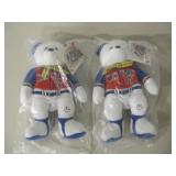 2 NOS In Plastic NY Yankee Bears Plush Toys 2 NOS In Plastic NY Yankee Bears Plush Toys