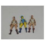 3 Circa 1981 He-Man Action Figures By M.I.