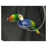 Ceramic Toucan Bird w/ 10" Wire Rim Hanger