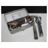 Lot Of Assorted Tools & Vtg Flashlight Lot Of Assorted Tools & Vtg Flashlight