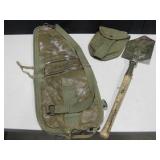 WWII Military Shovel & Vtg Gun Carrier Bag