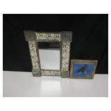 Tin & Tile Mexico Mirror & Wood Framed Tile Tin & Tile Mexico Mirror & Wood Framed Tile