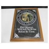 Vtg Wood Framed Paul Masson Wine Mirror Vtg Wood Framed Paul Masson Wine Mirror