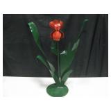Painted Cut & Worked Steel Flower - 26" Tall Painted Cut & Worked Steel Flower - 26" Tall