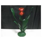 Painted Cut & Worked Steel Flower - 26" Tall