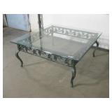 Painted Aluminum & Glass Coffee Table