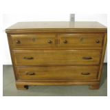 Vtg 3-Drawer Wood Chest - 42" x 18" x 32"