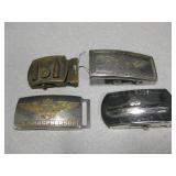 4 Vintage US Military Belt Buckles