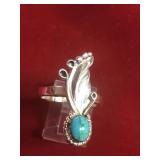 Vintage Native Sterling & Turquoise Ring Cleaned Vintage Native Sterling & Turquoise Ring Cleaned