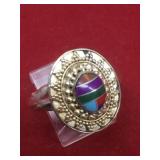 Native Made Sterling Silver & Multi Stone Ring Native Made Sterling Silver & Multi Stone Ring