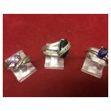 Lot Of 3 Sterling Fashion Rings Lot Of 3 Sterling Fashion Rings