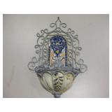 Decor Wrought Iron, Tile & Resin Wall Planter Decor Wrought Iron, Tile & Resin Wall Planter