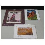 Lot Of Small Prints - 2 Matted & 1 Signed Lot Of Small Prints - 2 Matted & 1 Signed