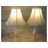 Pair Of Working 26" Table Lamps - Missing Finials Pair Of Working 26" Table Lamps - Missing Finials