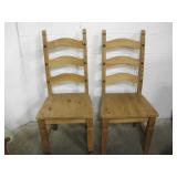 2 - Pier1 Brazil Wood Chairs - 1 w/ Casters