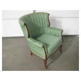 Vtg Upholstered Wood Sitting Room Chair Vtg Upholstered Wood Sitting Room Chair