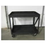 2-Tier Rolling Metal Tray Table - 36" x 24" x 32" 2-Tier Rolling Metal Tray Table - 36" x 24" x 32"