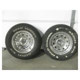 Lot Of 2 14 inch Wheels W/ Road Hugger Tires Lot Of 2 14 inch Wheels W/ Road Hugger Tires