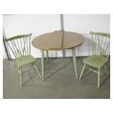 Vtg 3 Piece Dining Set includes Leaf  40"x30"