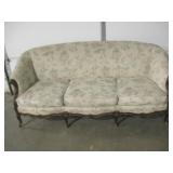 VTG 75" Carved Wood Accent Settee Sofa VTG 75" Carved Wood Accent Settee Sofa