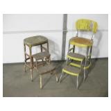 2 Vintage Metal Step Stools