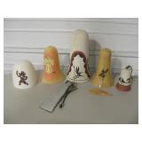Lot Of 5 SW Painted Ceramic Hanging Bells Lot Of 5 SW Painted Ceramic Hanging Bells
