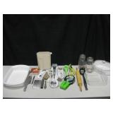 LOt Of Kitchenware - Glass Dishes, Utensils, etc.. LOt Of Kitchenware - Glass Dishes, Utensils, etc..