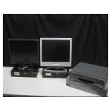 2 VHS Players, 2 FC Flatscreen Monitors, etc...