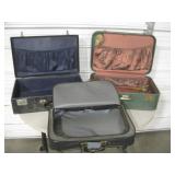 Vintage Luggage - 2 Small Suitcases & 1 Briefcase