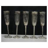 5 Towle Silver Plated Goblets - 8.5" Tall