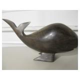 Carved Ironwood Whale Figurine - 5.5" Tall