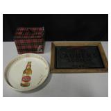 Vtg Goebel Beer Carrying Case, Beer Tray & Mirror