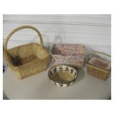 Lot Of Woven Baskets - 17" Tallest w/ Handle