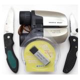 Sharper Image Binoculars, 2 Folding Knives, etc... Sharper Image Binoculars, 2 Folding Knives, etc...