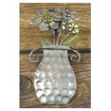 Sterling Silver & Brass Floral Vase Pin
