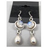 Sterling Silver & Moonstone Earrings