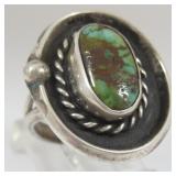 Native American Sterling/Turquoise Ring Size 5.25