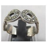 VTG Sterling Silver/Marcasite Ring Size 8.5