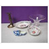 Vtg Royal Delft Shoe Brass Candlestick & More