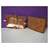 Mexican Leather Wallet & 5" Copper Ashtray