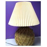 Vtg Geometric Woven Lamp